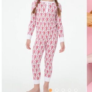 Roller Rabbit Kids Monkey Print Pajama Set - Pink and White